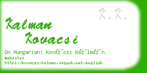 kalman kovacsi business card